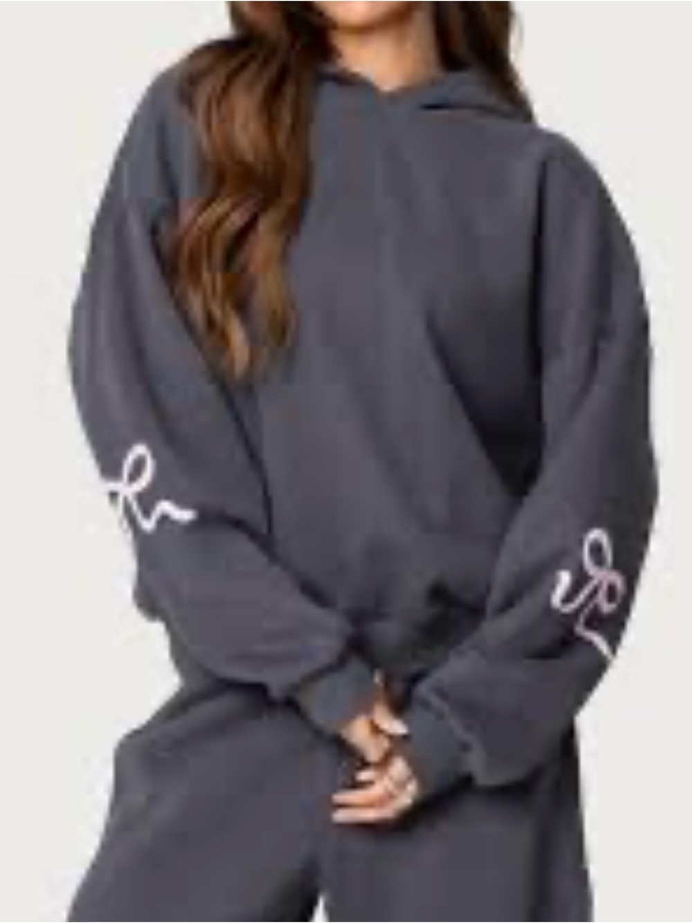 Edikted Bonney Bow Detail Hoodie size M